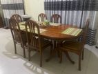 Wooden Table with Six Chairs