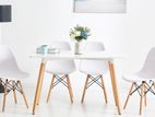 ABC Barista 4 chair Dining Table Set White 50
