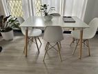 ABC Barista 4 Chair Dining Table Set (WHITE)