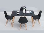 ABC Office Dining 4 chair with Table Full Set B/W