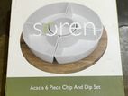 Acacia 6 Piece Chip with Dip Set