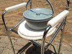 Adjustable Bedside Commode Chair with Castor Wheels