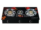 Amilex Tempered Glass Three Burner Gas Cooker