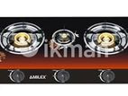 Amilex Three Burner Glass Top Gas Cooker - 32695