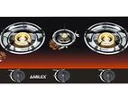 Amilex Three Burner Glass Top Gas Cooker