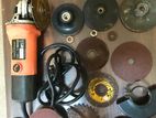 Angle Grinder Complete with Set of Grinding and Sanding Wheels for Sale