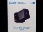 Anker 312 30W UK 3 Pin Type-C Wall Charger Power Adapter - Black