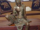 Antique Brass Bodhisattva Statue