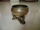 Antique Brass Bowl with Elephent Stand