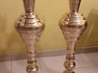 Antique Brass Flower Vases 2 Pcs set