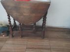 Antique foldable teak wood round table