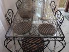 Antique (iron) Dinning Table with 6 Chairs
