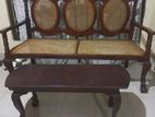 Antique Mahogany Settee Set With Coffee Table