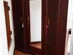 Antique Solid Burma Teak Wood 3-Door Wardrobe