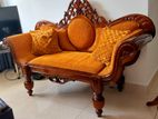 Antique-Style Sofa with Clothing Rack