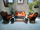 Antique Style Wooden Sofa Set with Table