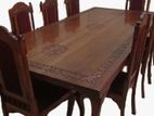 ANTIQUE TEAK DINING TABLE WITH 8 SEATERS