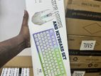AOAS White Gaming Keyboard Mouse Combo
