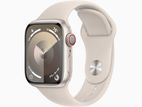 Apple Watch S9 Cell, 41mm Starlight Aluminum Case with Sport Band- S/M