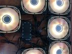 Argb LED white 6 Coolin Fan Kit/remote