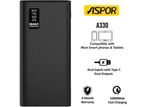 Aspor A330 Power Bank LED Digital Display 10000mAh fast mobile chargers