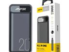 Aspor A396 20000mAh Power Bank With PD Charging.