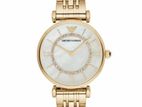 Authentic Emporio Armani Gold Toned Ladies Steel Watch