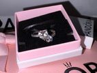 Pandora Double Heart Sparkling Ring