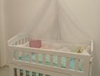 Baby Crib White Colour with Mosquito Net