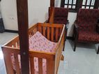 Baby Wood Cot with Matress