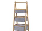 Bamboo laundry hamper ladder type storage organizer