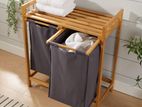 Bamboo Laundry Hamper with Dual Compartments