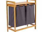 Bamboo Laundry Hamper with Dual Compartments