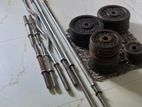 Bars, Dumbell, Plates and Bench