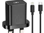 Baseus 20W Super Si Quick Charger UK Pin With C to Lightning Cable