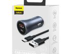 Baseus 40W Golden Contactor Pro Car Charger With USB Type-C Cable