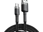 Baseus Cafule 2M Nylon Braided Cable USB To Type-C QC3.0 2A Black-Grey