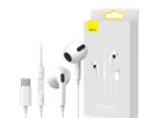 Baseus Encok C17 Type-C lateral in - ear Wired Earphone Headset White
