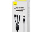 Baseus Flash S Two-for-three Charging Cable U+C to M+L+C 100W 1.2m Black