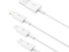 Baseus Superior Series 1m Fast Charging Data Cable USB M+L+C 3.5A White