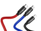 Baseus Three Primary 30CM Colors Micro USB Lightning C Cable 3.5A Black