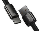 Baseus Tungsten Gold 1m 100W Fast Charging Data Cable USB Type-C Black