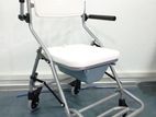 Bath commode chair with wheel