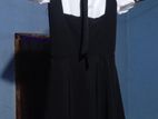 Black Pinafore Dress With White Shirt