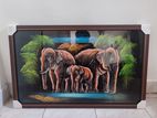 Beautiful Elephant Family Wall Art - 18*30 Inches