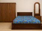 Bedroom Set Box Bed with Hybrid Mattress Queen 3D Cupboard
