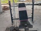 Bench with Gym Equipment Set