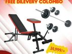 Big New Bench 20Kg Dumbbell Barbell Weight Set Home Gym