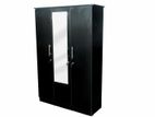 black 3 door wardrobe melamine cupboard (K-21)