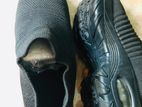Black Air Cushion Slip-On Sneakers
